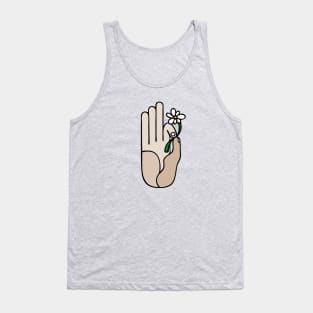 Vitarka Mudra With Flower Tank Top